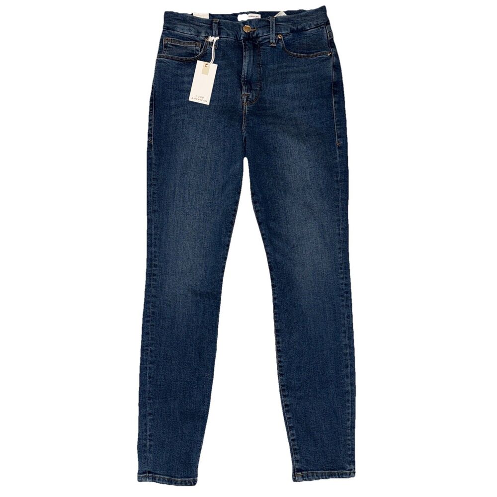NWT Good American GOOD LEGS SKINNY CROPPED JEANS BLUE615 Size 6 / 28  BRAND NEW!